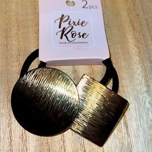 New Swissco Pixie Rose Hair Accessories 2 PCs Geometric Ponytail Holders